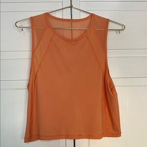 Lululemon cutoff Orange Mesh Tank Top